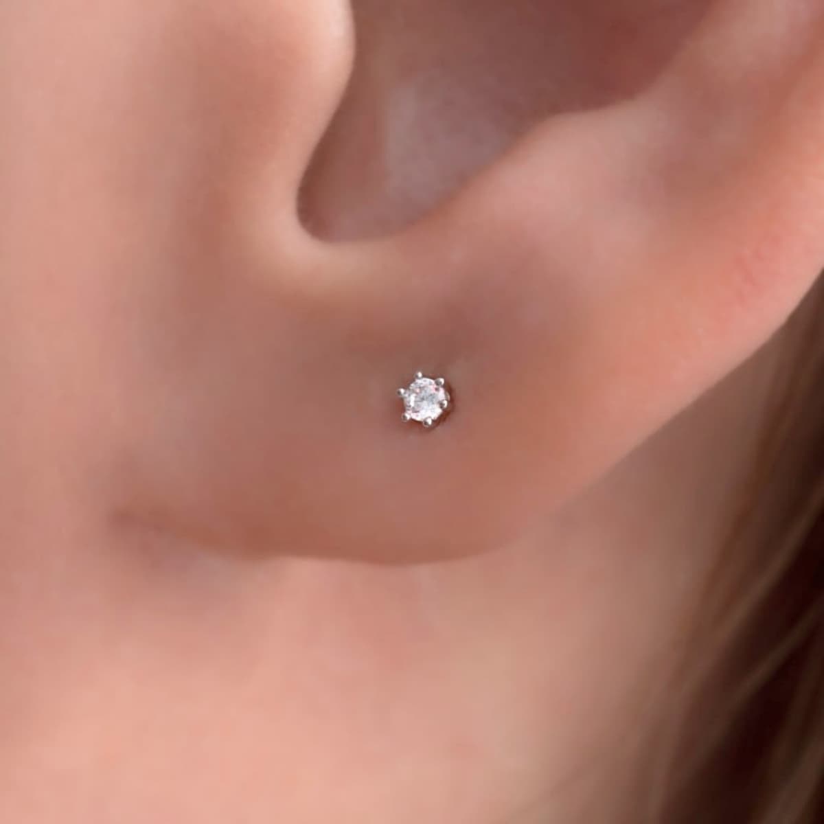 Aretes Topos Destello Fine Plata Ley 925 | OM JOYERÍA