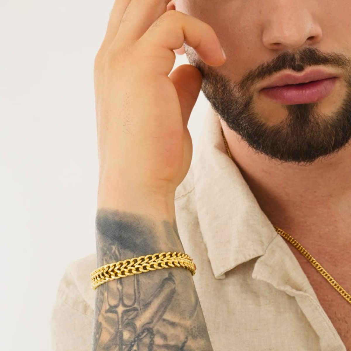 Pulsera Franco 20 cm Hombre Oro Laminado 18K modelo