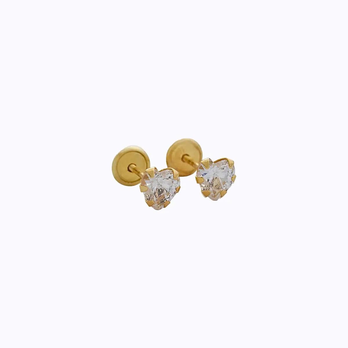 Aretes Topo Amour SB de Rosca – IT Premium Oro Laminado 18K | OM JOYERÍA