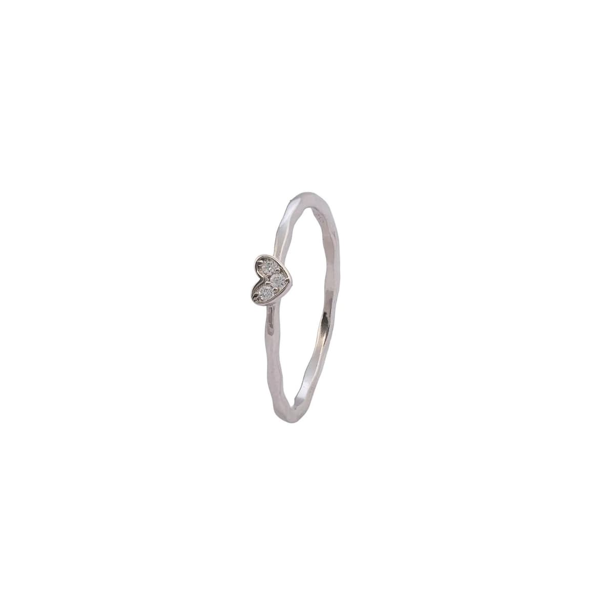 Anillo Dainty Heart Plata Ley 925 mujer