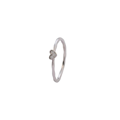 Anillo Dainty Heart Plata Ley 925 mujer