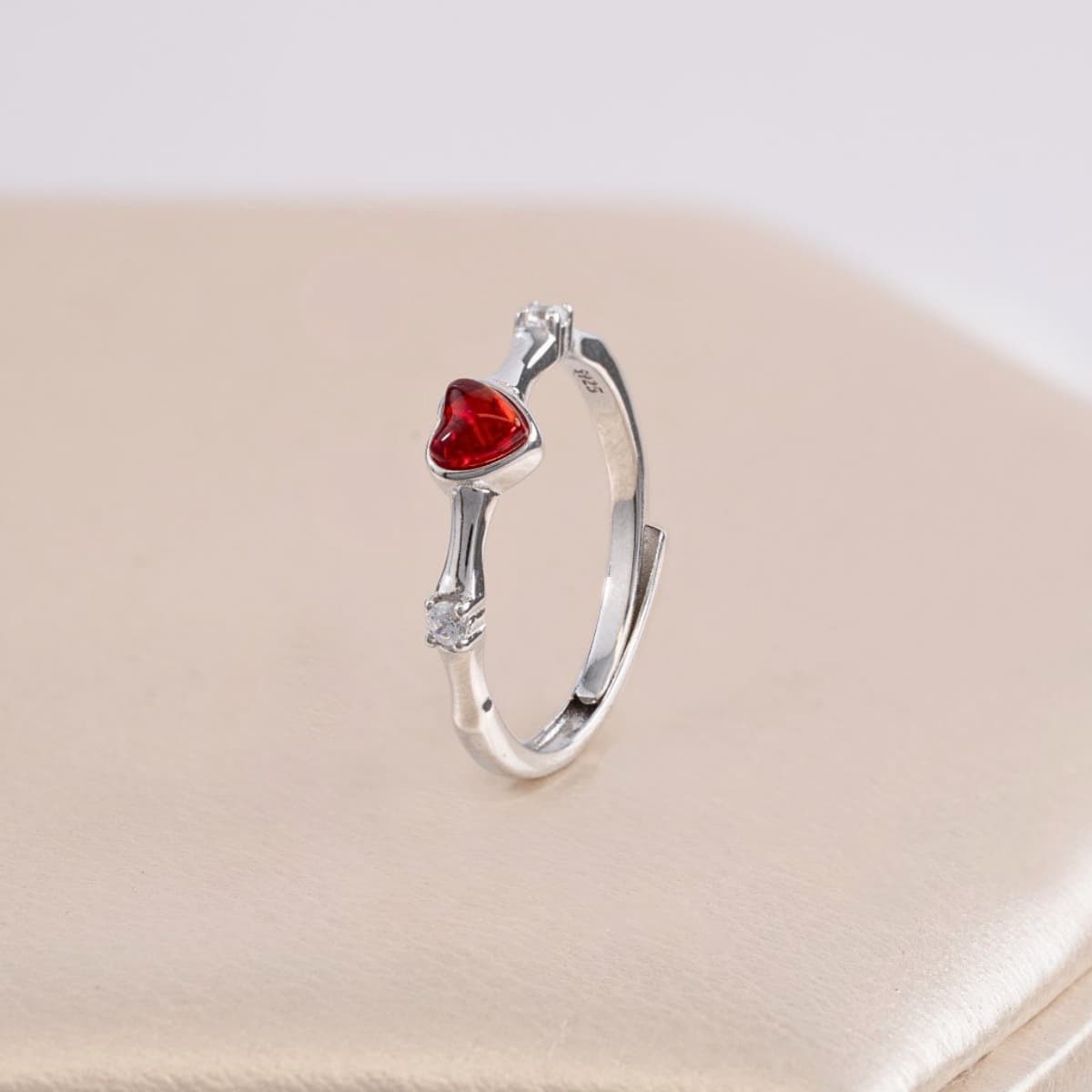 Anillo Crimson Love Plata Ley 925 circonia roja mujer