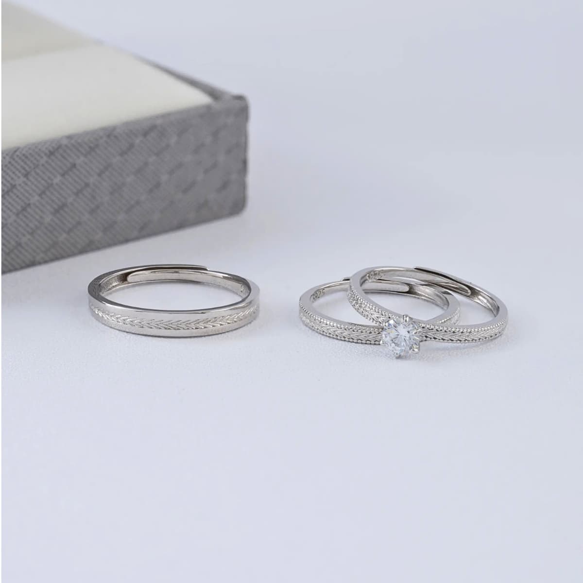 Anillos Legacy Love set 3 piezas Plata Ley 925 pareja