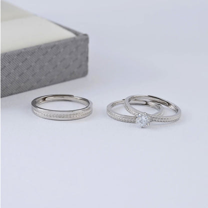 Anillos Legacy Love set 3 piezas Plata Ley 925 pareja