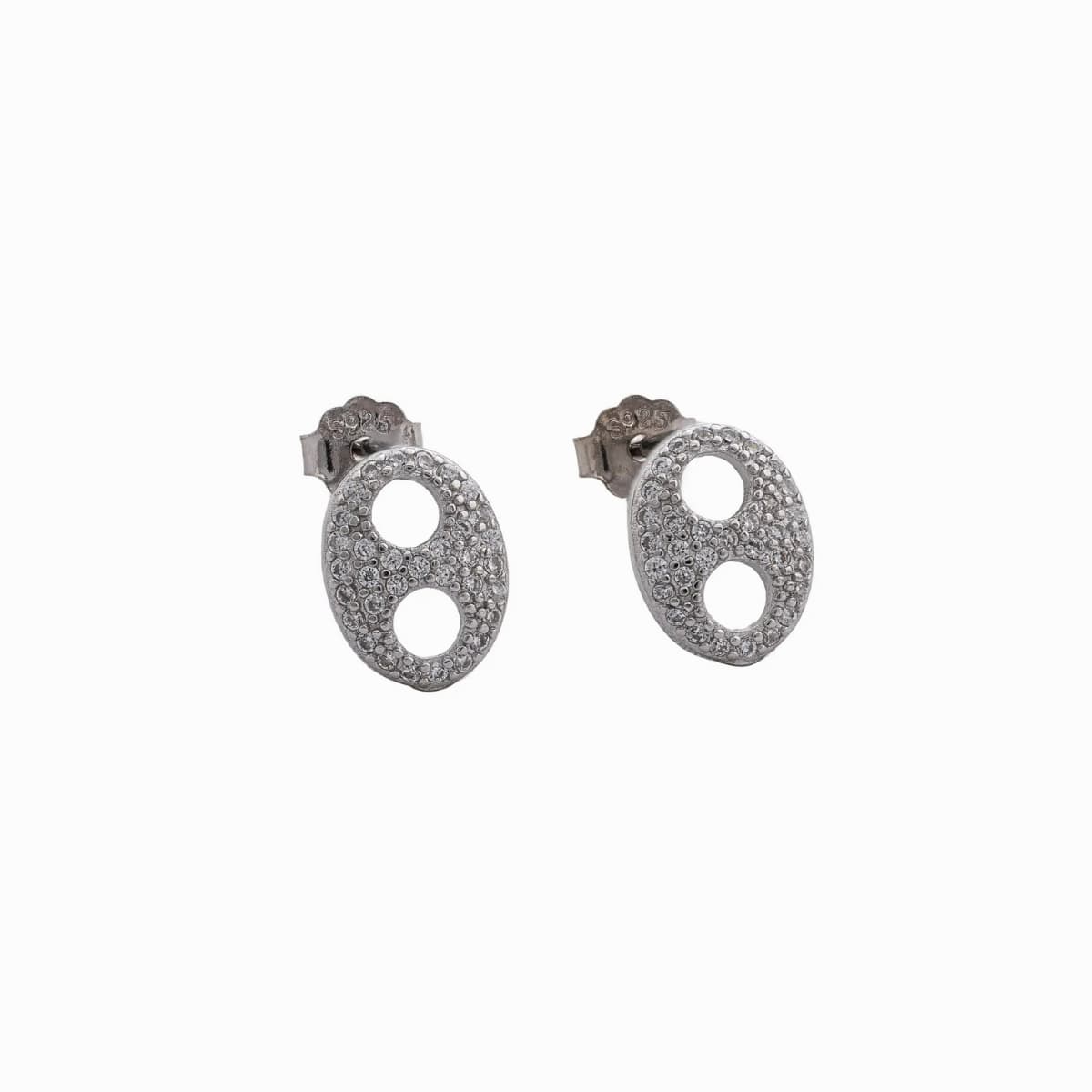 Aretes Topos Gucci Glam 8.6 mm Plata Ley 925 fondo blanco unisex