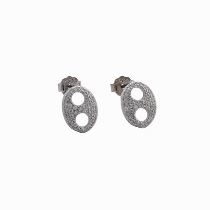 Aretes Topos Gucci Glam 8.6 mm Plata Ley 925 fondo blanco unisex