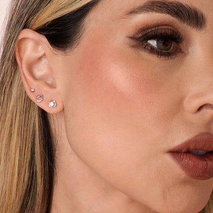 Aretes Topos Kitty Love 6 mm Plata Ley 925 mujer oreja
