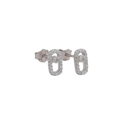 Aretes Topos Move Pavé MSK 4x8 mm Plata Ley 925 fondo blanco