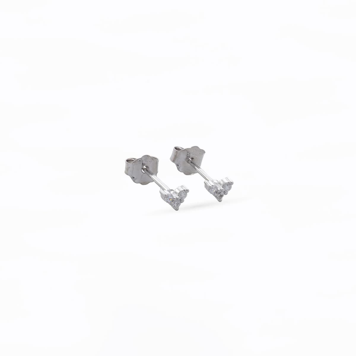 Aretes Topos Heart 2x3 mm Plata Ley 925 mujer oreja