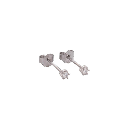 Aretes Topos Crystal Crown 4 mm Plata Ley 925 fondo blanco
