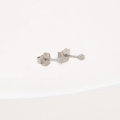 Aretes Topos Destello Fine 1 mm Plata Ley 925 fondo gris