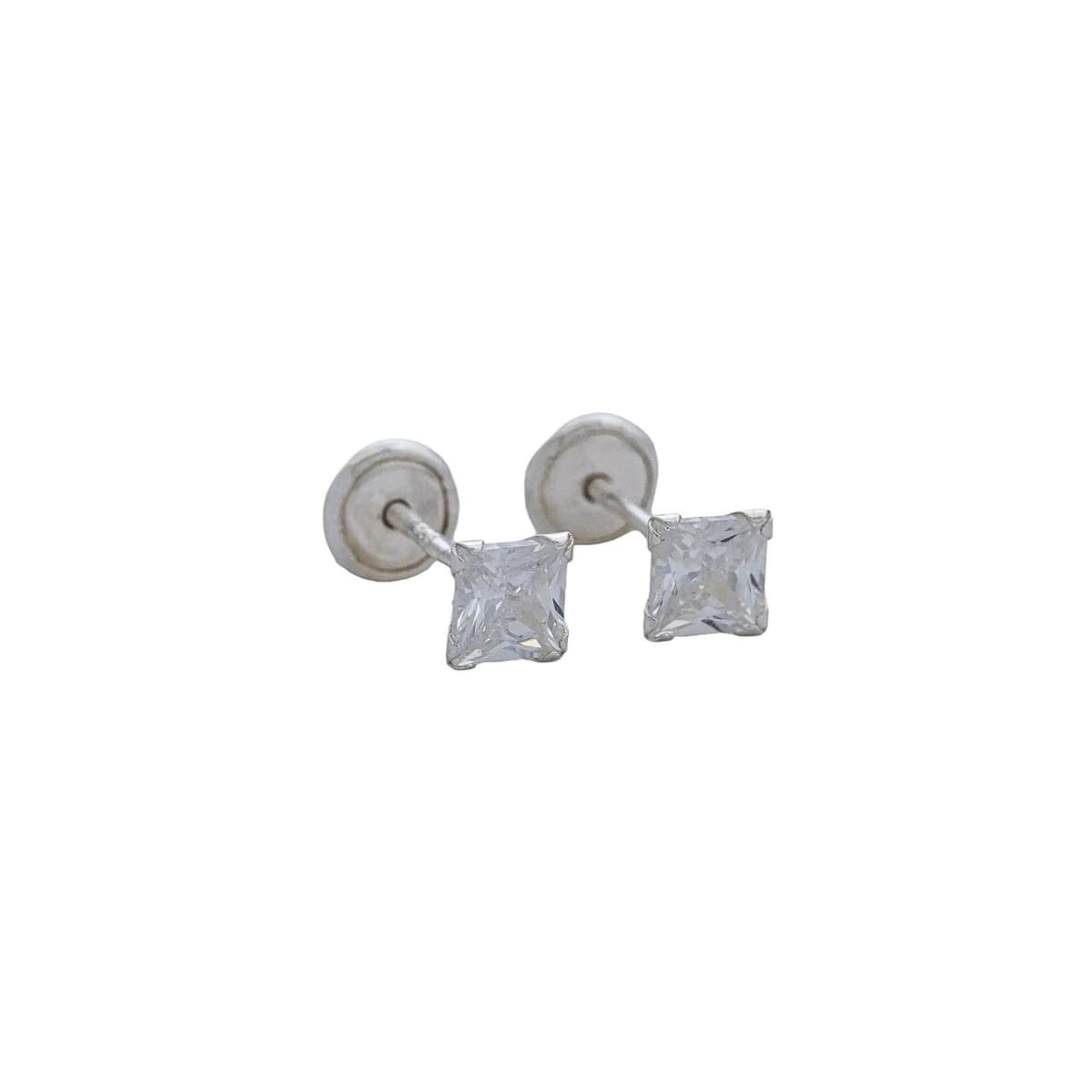 Aretes Topos Royal SB 4 mm Plata Ley 925 sobre superficie blanca · Unisex · OM JOYERÍA