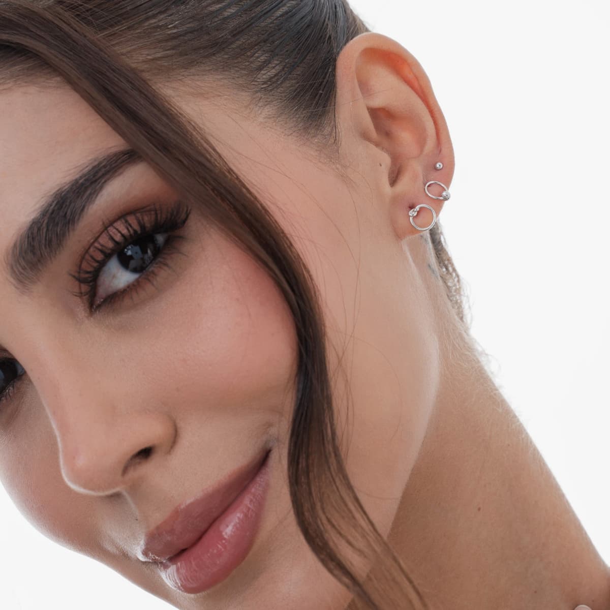 Aretes Topos Knot 7 mm Plata Ley 925 mujer oreja