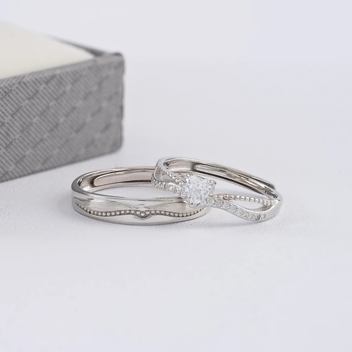 Argollas Amor Infinito Plata Ley 925 set pareja
