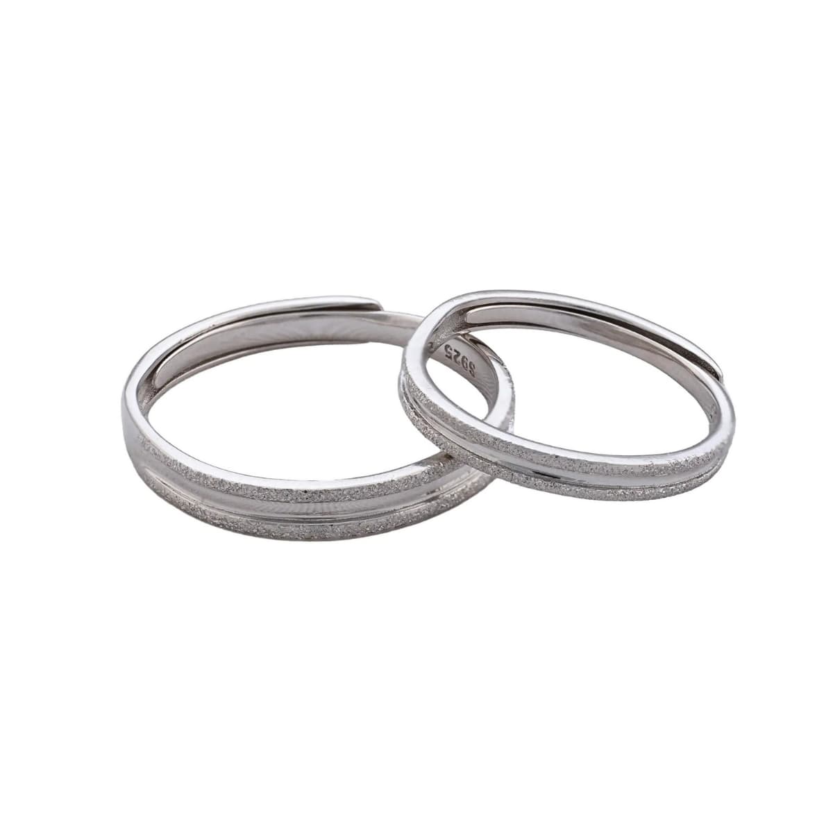 Argollas Eternal Glow ajustables Plata Ley 925 fondo blanco
