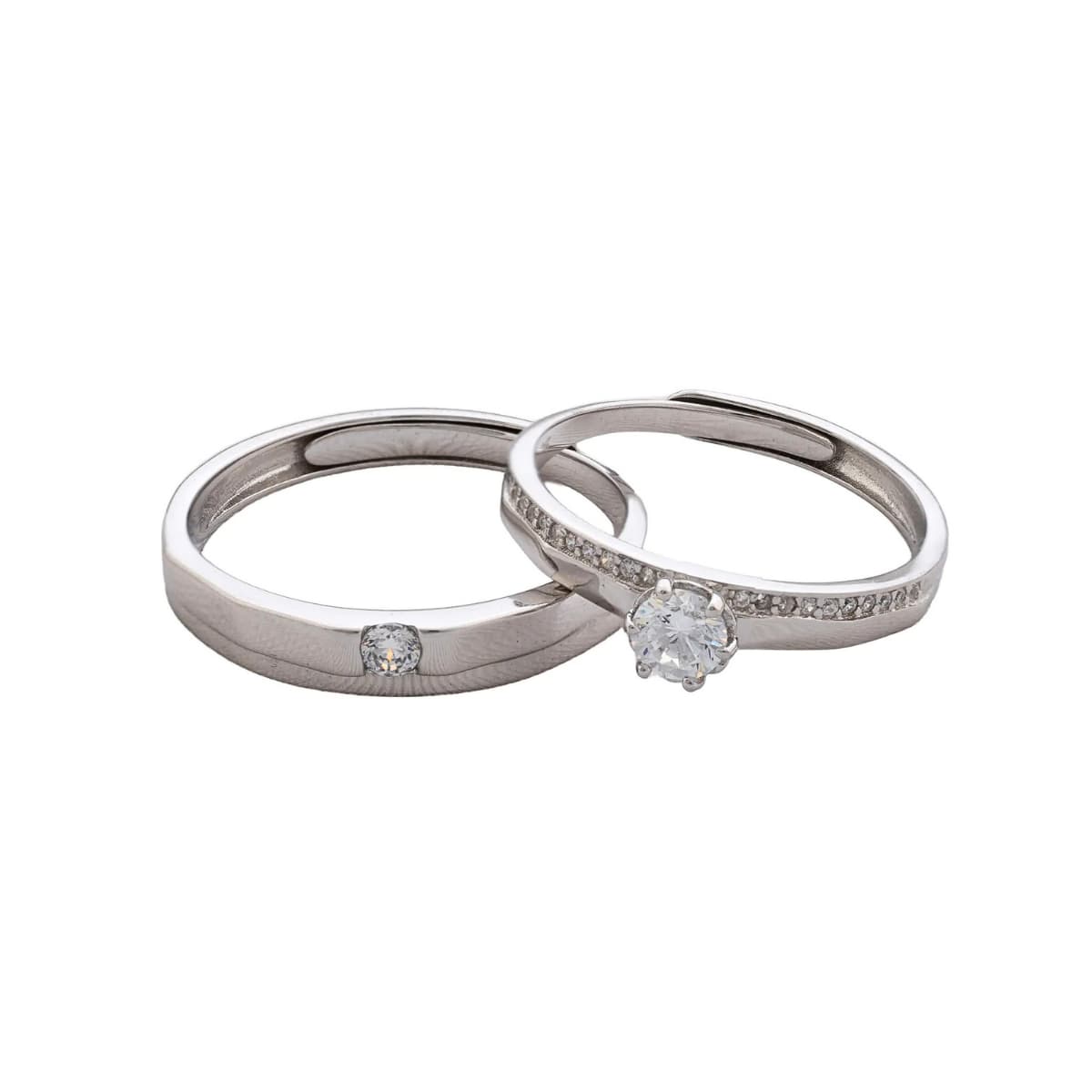 Argollas Eternal Shine ajustables Plata Ley 925 set pareja