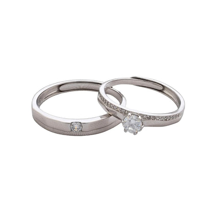 Argollas Eternal Shine ajustables Plata Ley 925 set pareja