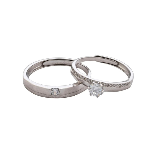 Argollas Eternal Shine ajustables Plata Ley 925 set pareja
