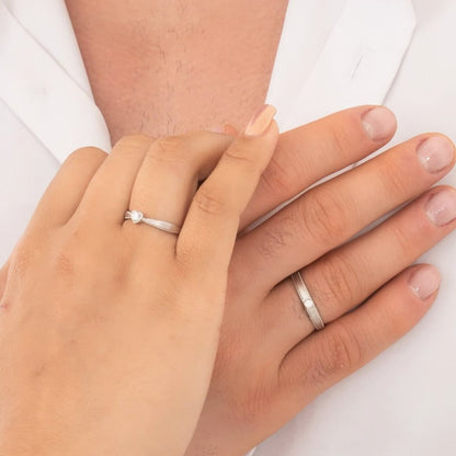 Argollas Heart Promise Plata Ley 925 puesta pareja compromiso