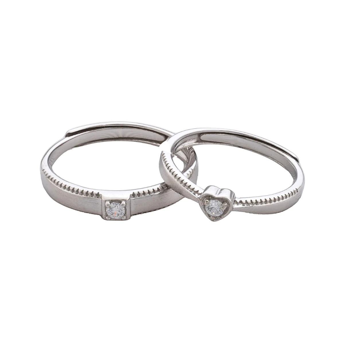 Argollas Heart Promise ajustables Plata Ley 925 fondo blanco