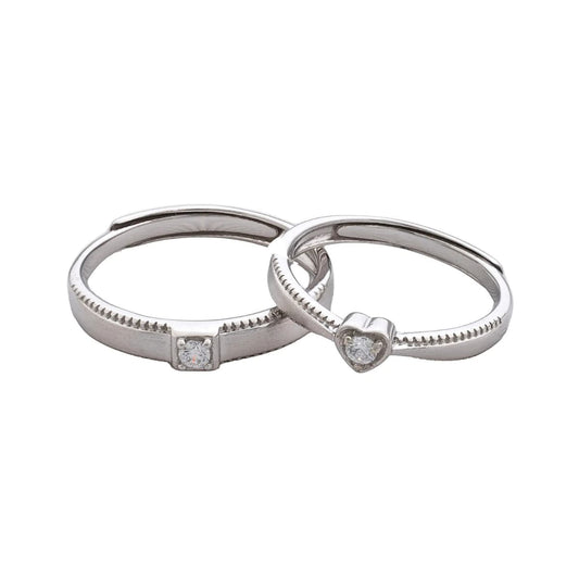 Argollas Heart Promise ajustables Plata Ley 925 fondo blanco