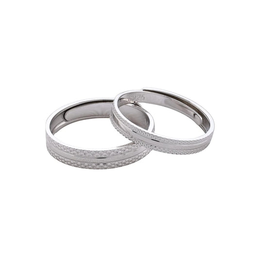 Argollas Promise ajustables pareja Plata Ley 925