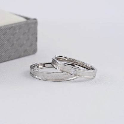 Argollas Pure Love ajustables set pareja Plata Ley 925