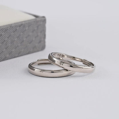 Argollas Unión Eterna ajustables Plata Ley 925 puesta pareja