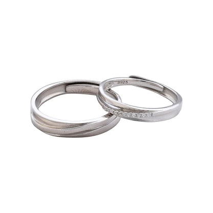 Argollas One Forever ajustables Plata Ley 925 fondo blanco
