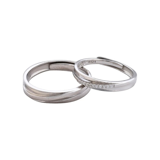 Argollas One Forever ajustables Plata Ley 925 fondo blanco