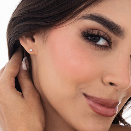 Aretes Topos Tria Luxe MT 3 mm Plata Ley 925 mujer oreja