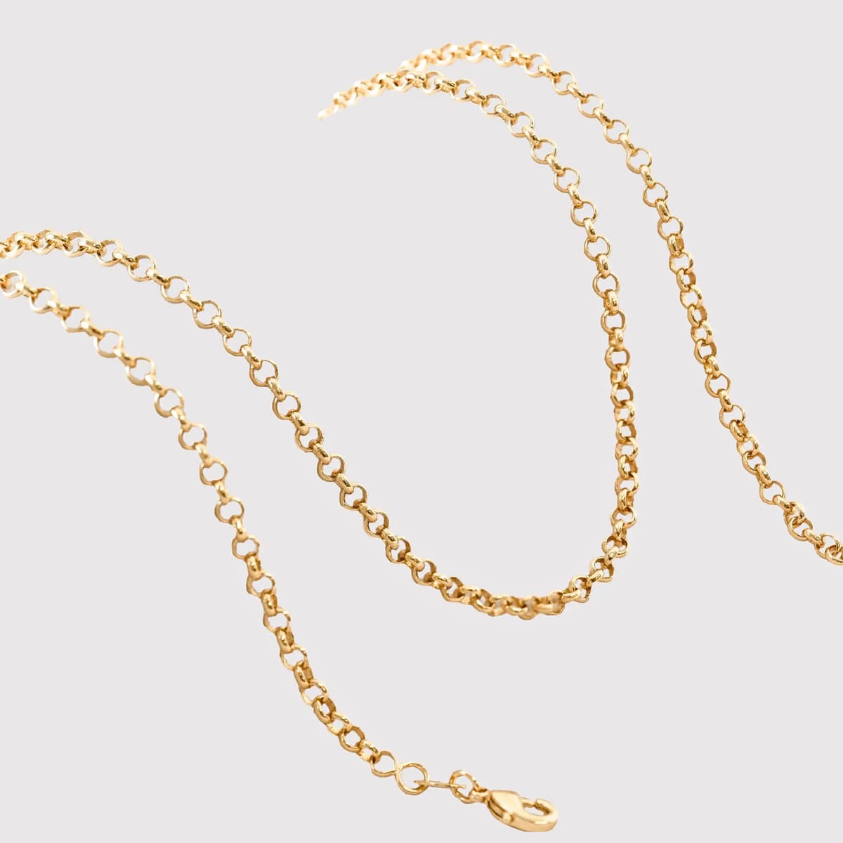 Cadena Aros 3 mm 65 cm Oro Laminado 18K hombre