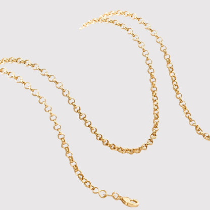 Cadena Aros 3 mm 65 cm Oro Laminado 18K hombre