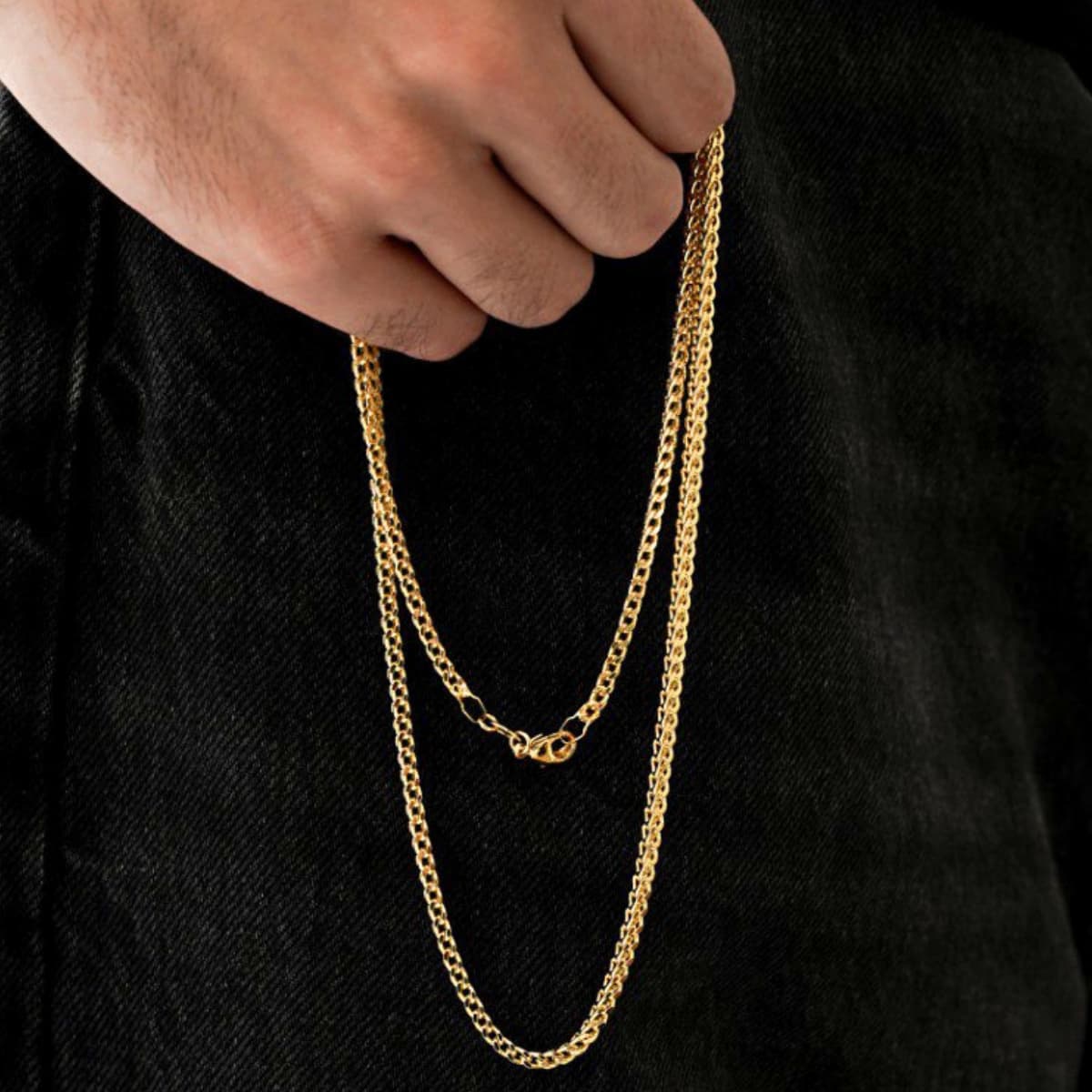 Cadena Continua 4 mm 65 cm Oro Laminado 18K hombre