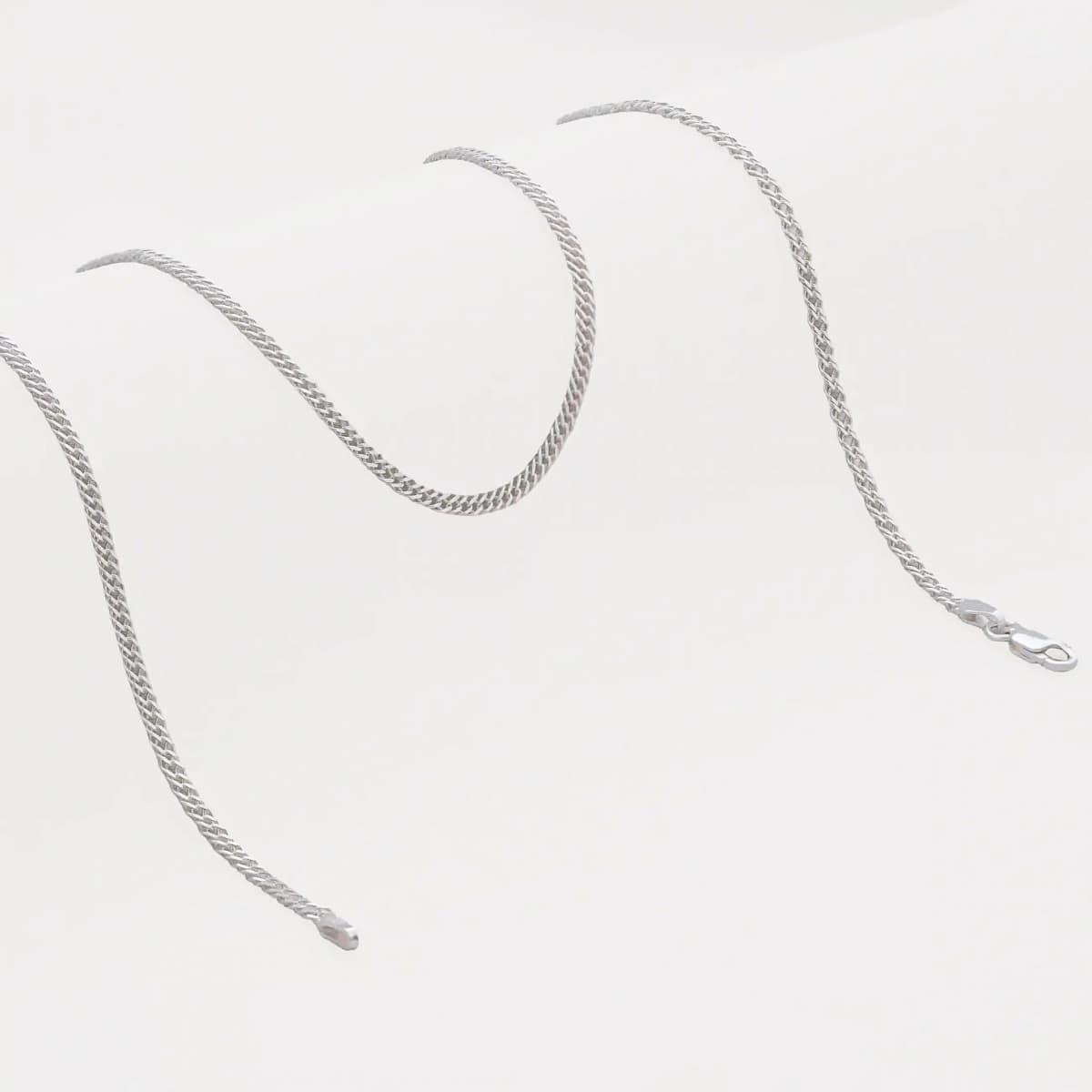 Cadena Cubana Cruzada 2,4 mm 45 cm Plata Ley 925 mujer