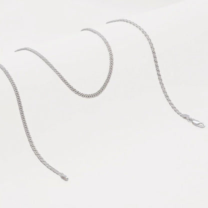 Cadena Cubana Cruzada 2,4 mm 45 cm Plata Ley 925 mujer
