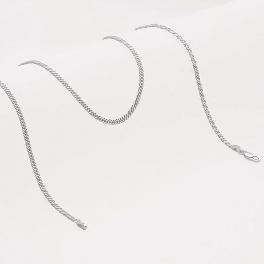 Cadena Cubana Cruzada 2,4 mm 45 cm Plata Ley 925 mujer