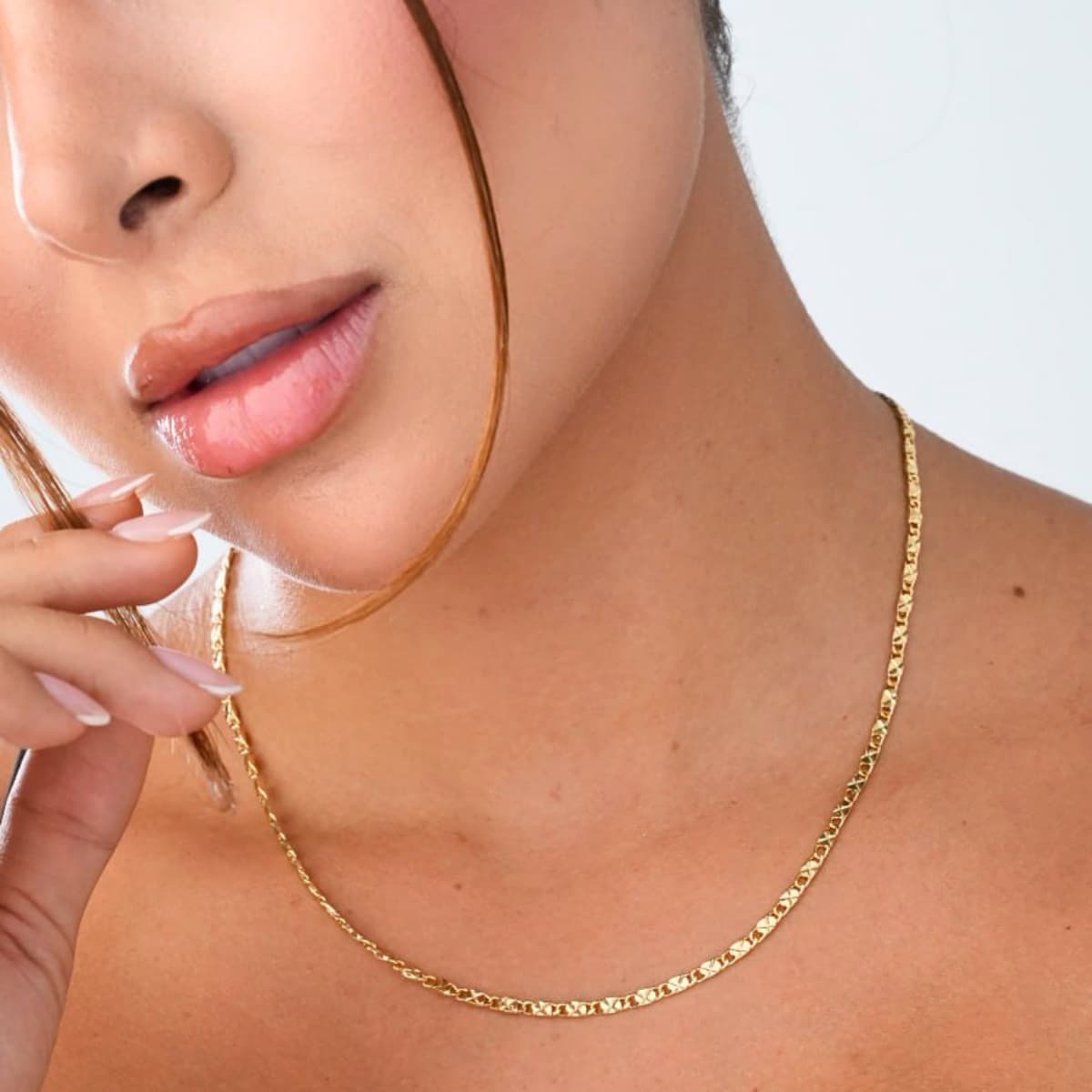 Cadena Destellos 2.5 mm 45 cm Mujer Oro Laminado 18K