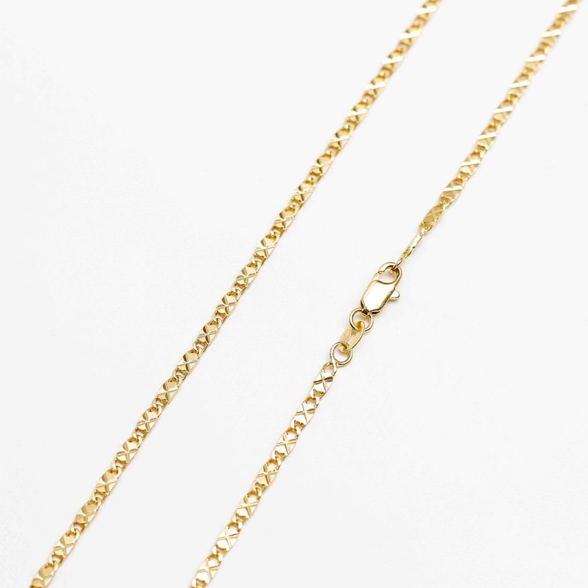Cadena Destellos 2.5 mm 45 cm Oro Laminado 18K detalle cierre