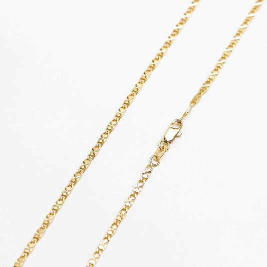 Cadena Destellos 2.5 mm 45 cm Oro Laminado 18K detalle cierre