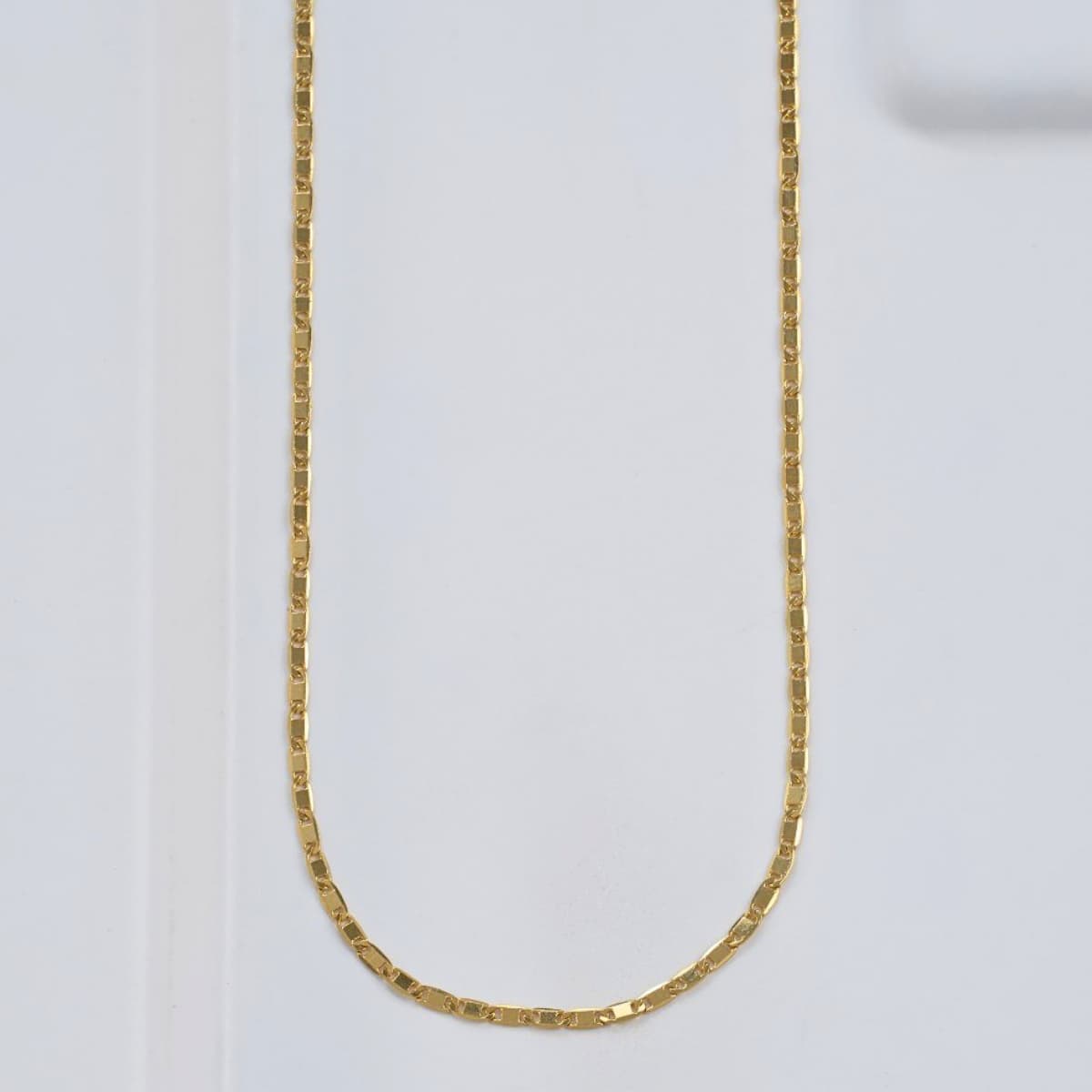 Cadena Escalera Delgada Plana Lisa 65 cm Oro Laminado 18K hombre