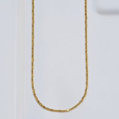 Cadena Escalera Delgada Plana Lisa 65 cm Oro Laminado 18K hombre