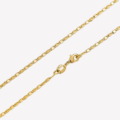 Cadena Escalera Delgada Plana Lisa 65 cm Oro Laminado 18K | OM JOYERÍA