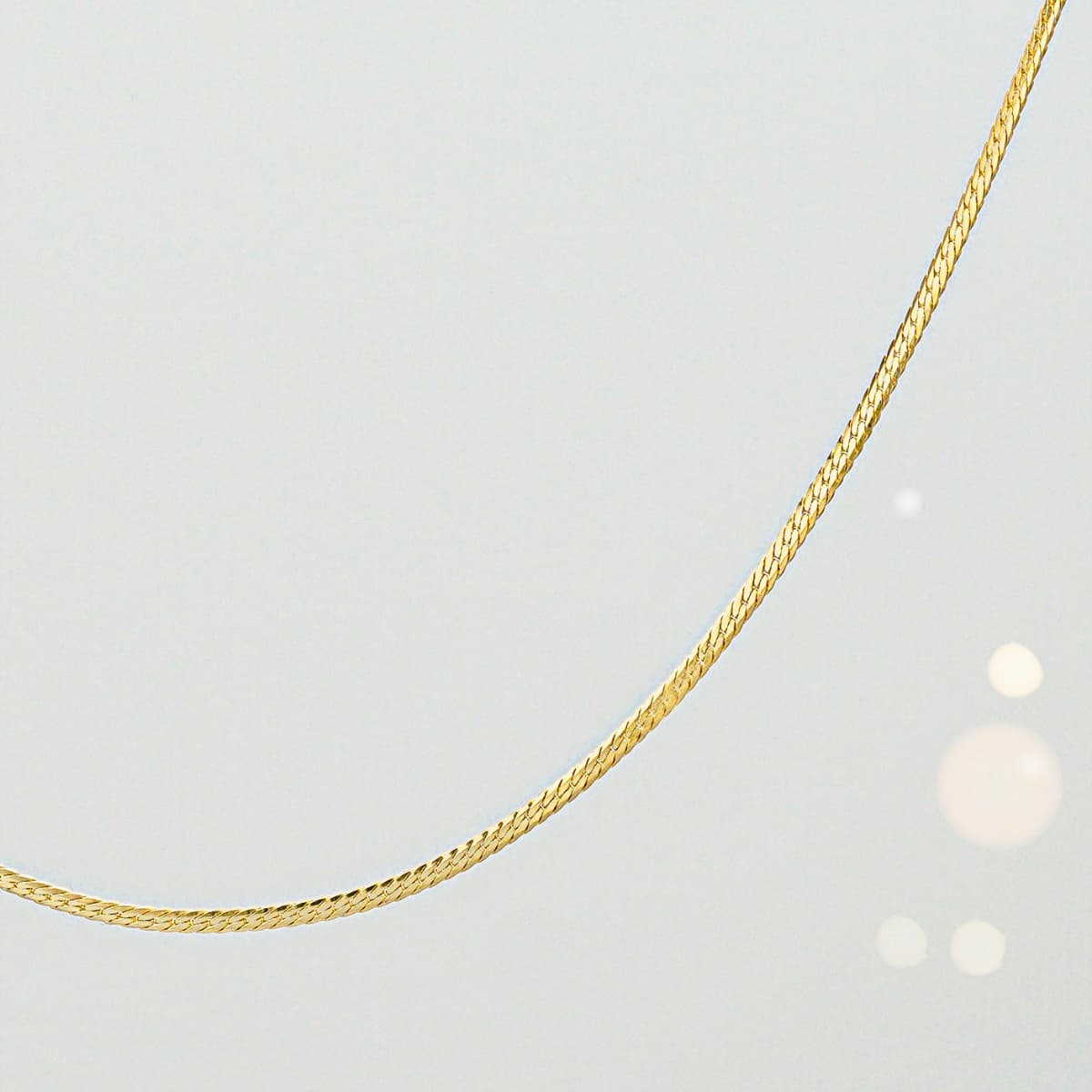 Cadena Serpiente Plana Delgada 1 mm 65 cm Oro Laminado 18K | OM JOYERÍA