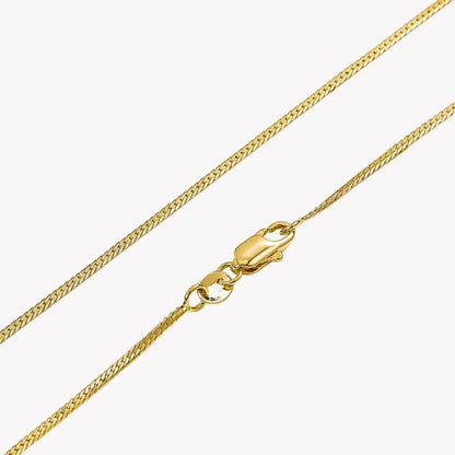 Cadena Serpiente Plana Delgada 1 mm 65 cm Oro Laminado 18K detalle cierre