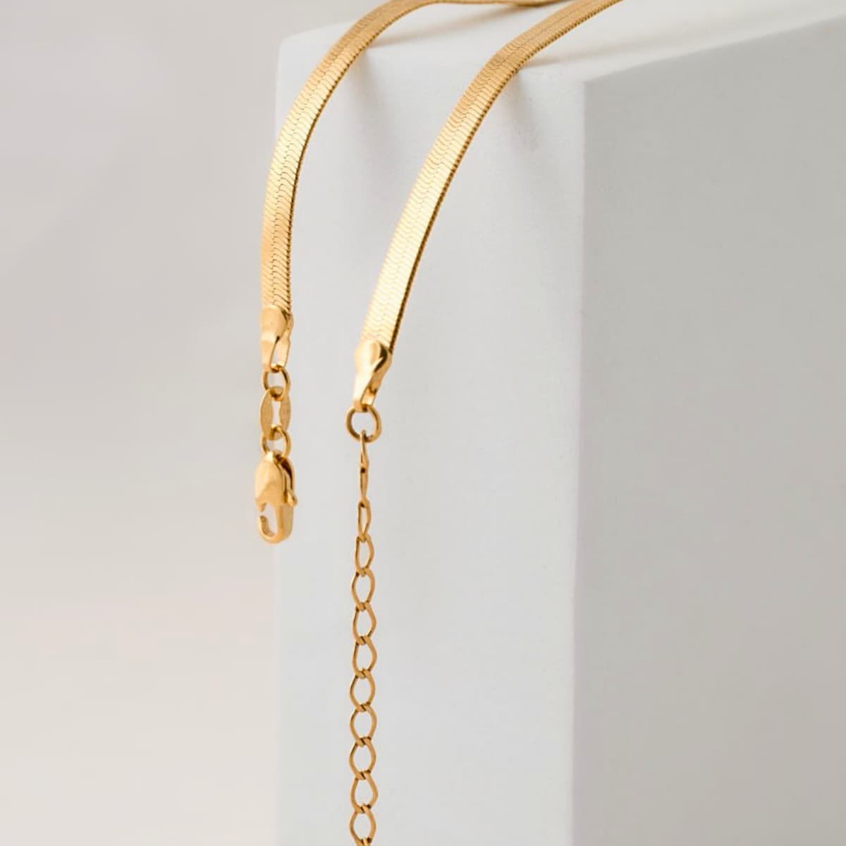 Cadena Tejido Egipcio Oro Laminado 18K - Detalle broche
