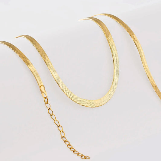 Cadena Tejido Egipcio Oro Laminado 18K - Vista completa