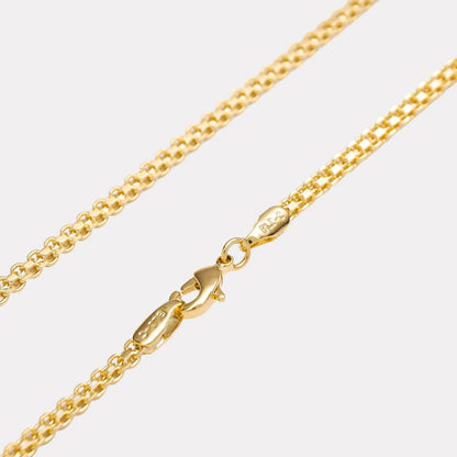 Cadena Tejido Chino 3 mm 45 cm Mujer Oro Laminado 18K detalle cierre
