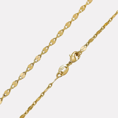 Cadena Espejo Cuadrada 65 cm Oro Laminado 18K detalle cierre
