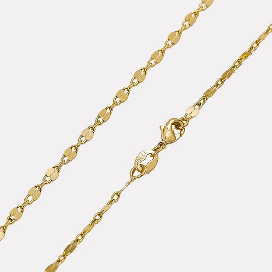 Cadena Espejo Cuadrada 65 cm Oro Laminado 18K detalle cierre